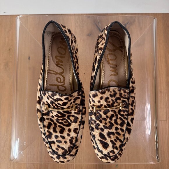 Sam Edelman Loraine Leopard Print Calf Hair Loafers Size 10 Quiet Luxury Classic - Picture 1 of 16